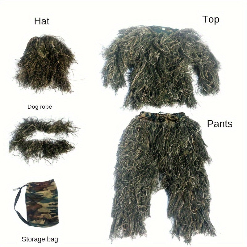 Jungle Camouflage Ghillie Suit for Outdoor Game & Halloween Costume