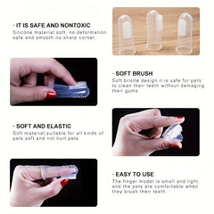 3pcs Transparent Pet Toothbrushes For Dogs Cats Small Pets
