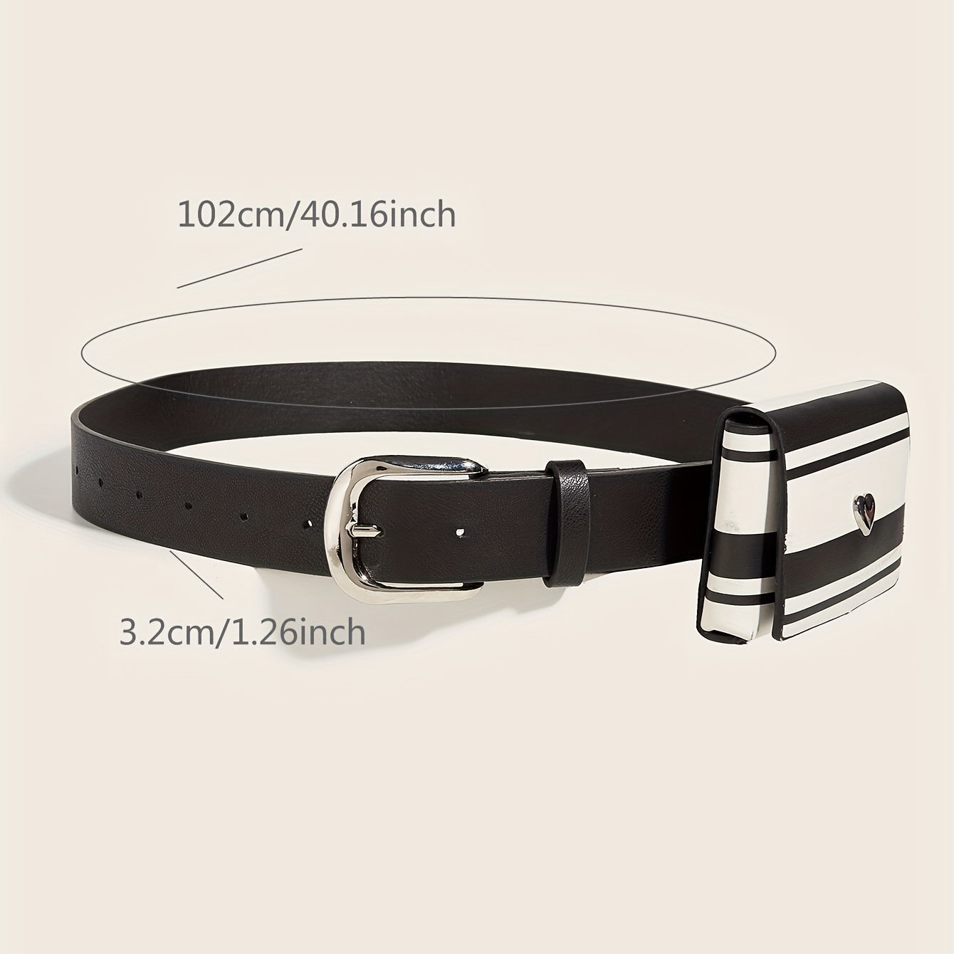 Hip Hop Striped Purse Belt PU Leather Crossbody Mini Bag Belt