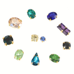 100pcs Mixed Shapes Sew On Rhinestones with Claw for DIY Craft Jewelry Making