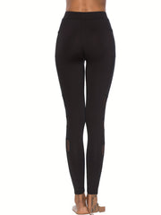 Mesh Contrast High Waist Yoga Leggings for Women