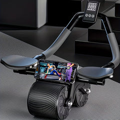 Automatic Ab Exercise Wheel with Timer & Elbow Support Pad