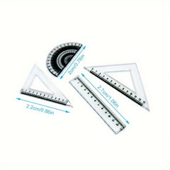 Dollhouse Ruler Set with Triangle & Pencil Case Ink Pencil