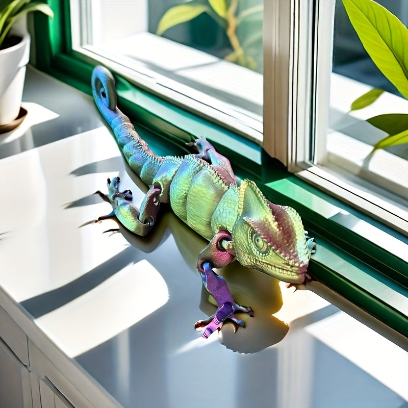 3D Printed Colorful Chameleon Tabletop Ornament