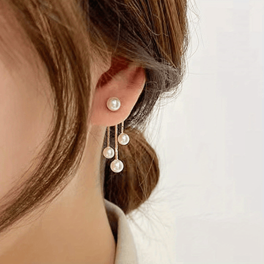 Sexy Style Faux Pearl Decor Stud Earrings Alloy Jewelry