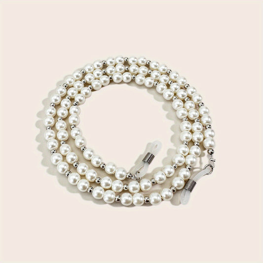 Faux Pearl Glasses Chain Anti Slip Lanyard Strap Stylish Face Cover