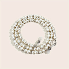 Faux Pearl Glasses Chain Anti Slip Lanyard Strap Stylish Face Cover