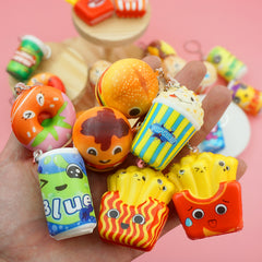 Food Shaped Keychain Squishies Keychain Squeeze Toys Various Styles