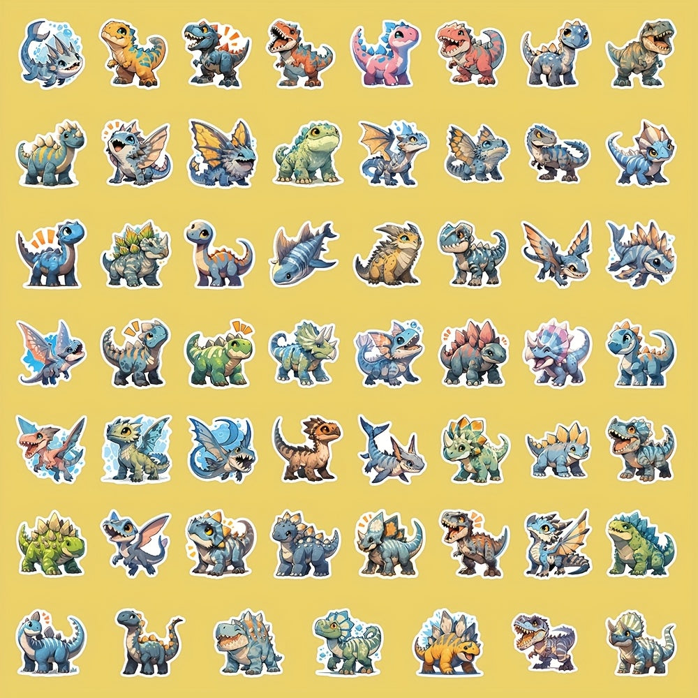 55pcs Dinosaur Stickers Reusable Vinyl Decals for Water Bottles Notebooks Phone
