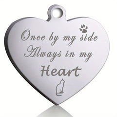 Custom Heart Shaped Silver Dog ID Tag Personalized Cat Collar Pendant