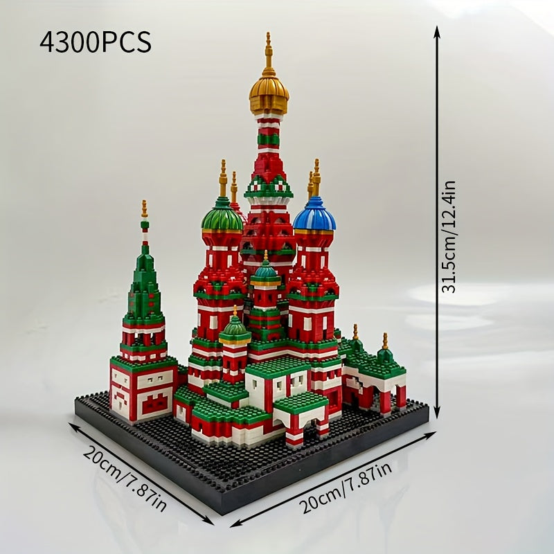 ABS Model of St Basil'S Cathedral Adult High Difficulty Building Block Toy
