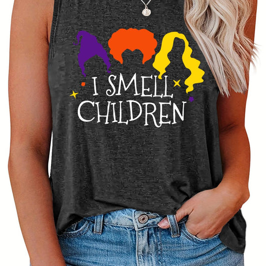  Halloween Casual Tank Top Women's Plus Slogan & Graphic Print