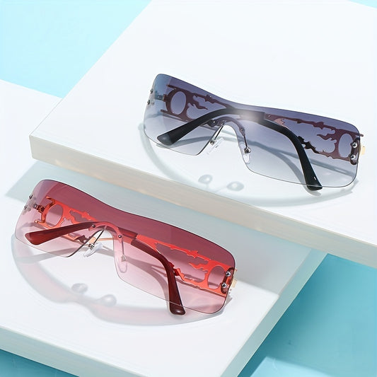 Y2K Wrap Around Sunglasses Gradient UV400