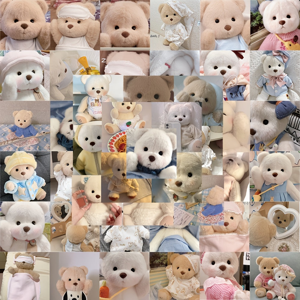 50pcs Bear Doodle Doll Stickers Self Adhesive Waterproof Decorative Stickers