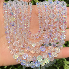 10mm AB Clear Crystal Rondelle Spacer Beads DIY Bracelet Jewelry Making