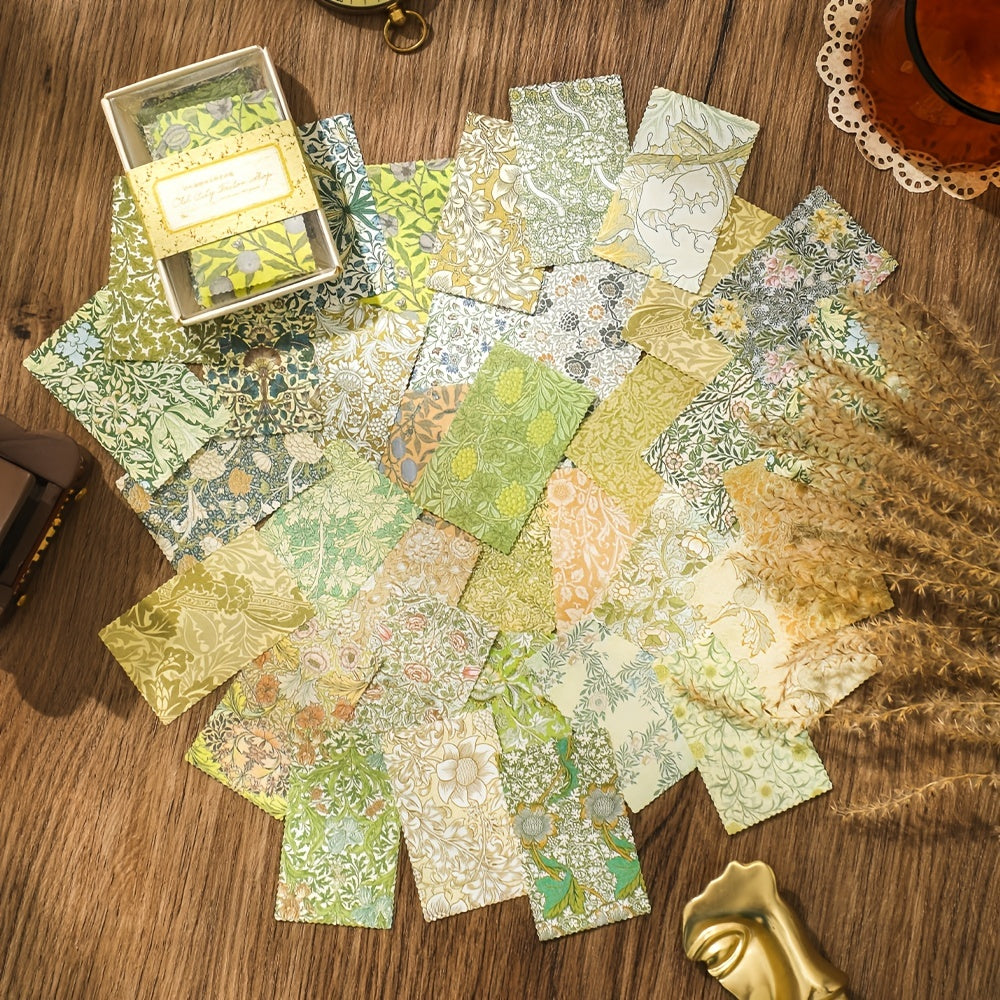 100pcs Retro Scrapbook Paper for DIY Decoration
