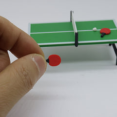 Mini Table Tennis Table and Paddle Set for Dollhouse DIY Accessories
