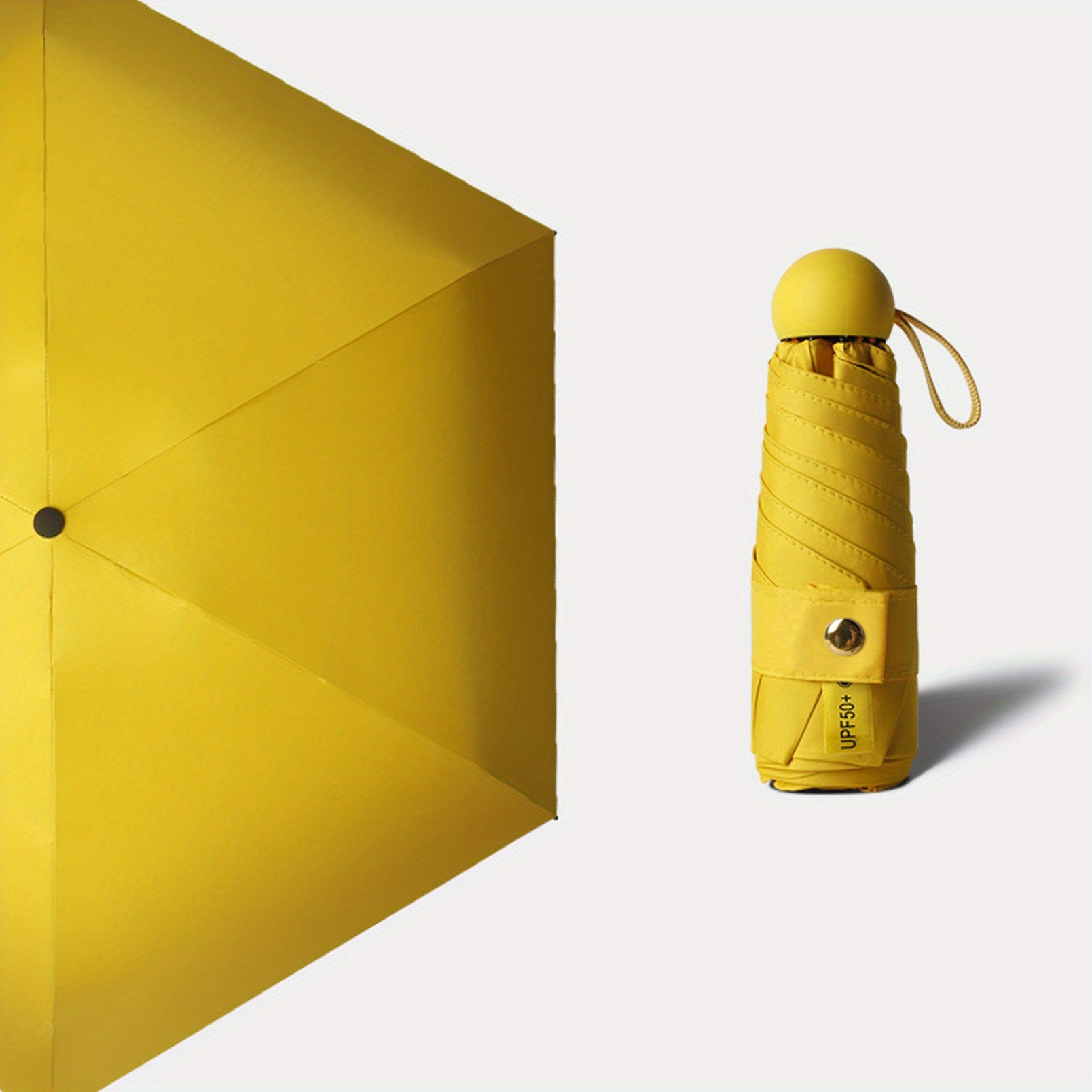 6 Bones Waterproof Folding Umbrella Vinyl Sun Protection