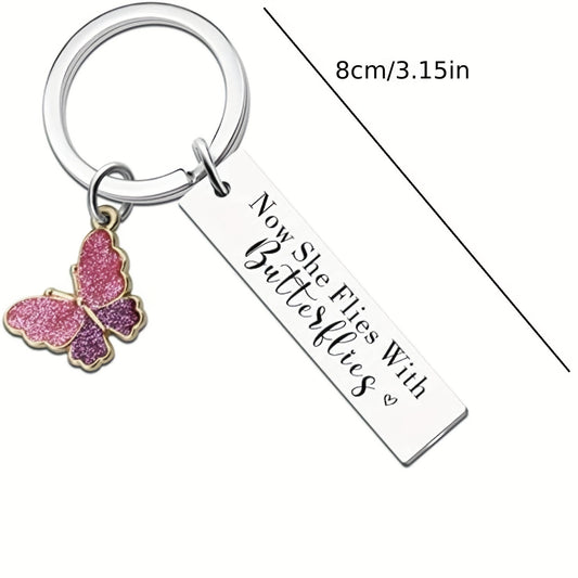 Butterfly Pet Memorial Keychain Sympathy Gift