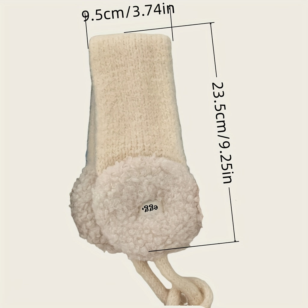 Blocked Plush Ear Muffs Women'S Winter Warm Anti Cold Cycling Ear Covers