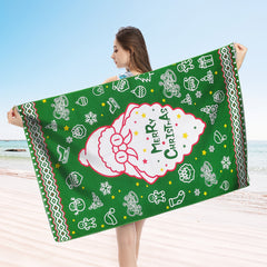 Christmas Style Beach Towel Quick Drying Bath Towel Absorbent Skin Friendly