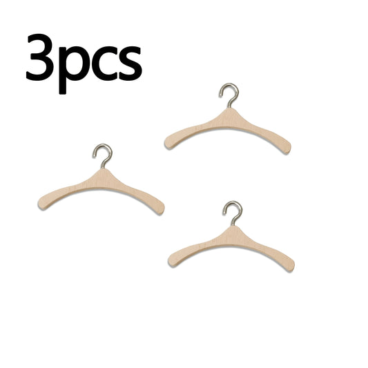 Mini Pocket Furniture Models Wooden Hangers Doll House Accessories