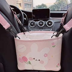 Cartoon Bear Car Seat Back Storage Bag Car Trash Can