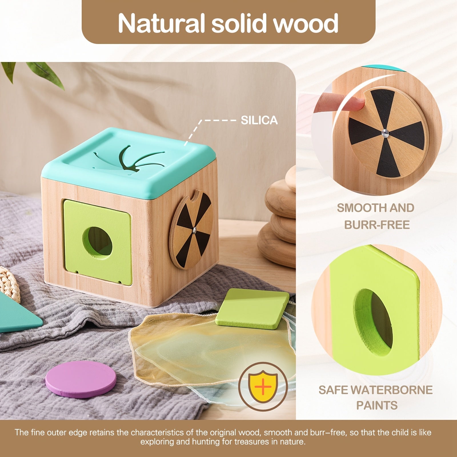 Wooden Shape Matching Recognition Mirror Toy
