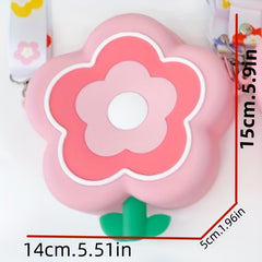 Mini Flower Silicone Crossbody Bag Cartoon Candy Floral Coin Purse