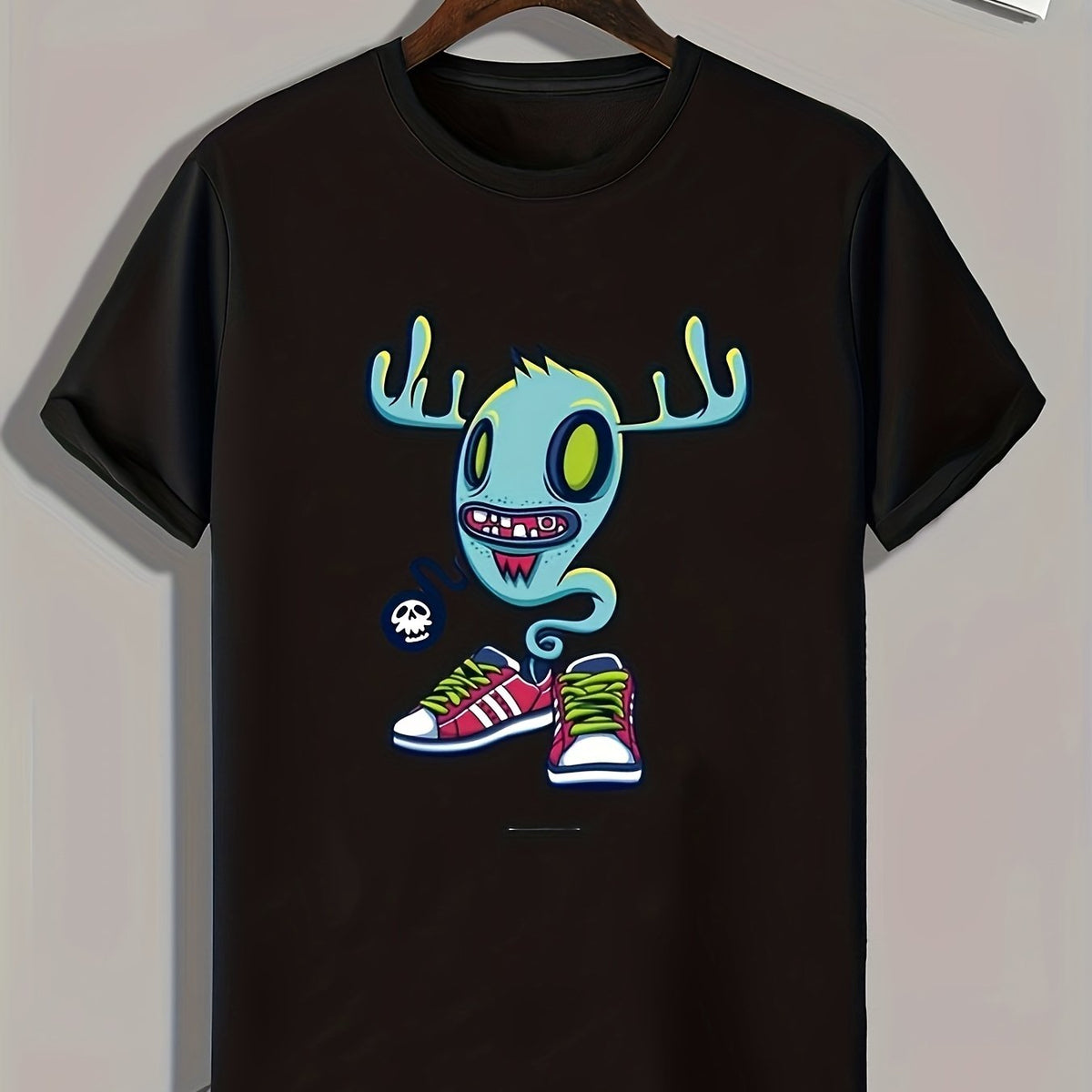 Funny Cartoon Print Men's Graphic T-shirt for Summer