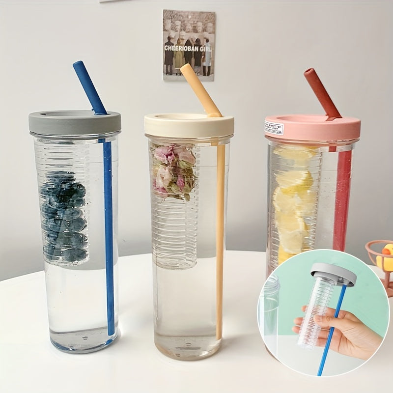 24oz Collapsible Straw Cup Large Capacity Outdoor Water Cup