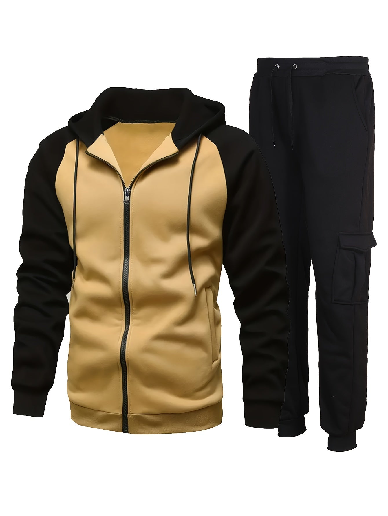Men's 2 Piece Hooded Jacket & Drawstring Sweatpants Set
