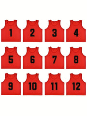 12 Mesh Scrimmage Team Vests Pinnies Jerseys - Adult Soccer Bibs