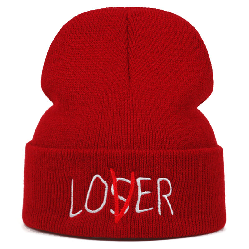 1pc LOSER Pattern Men's Knitted Cap Winter Warm Cap