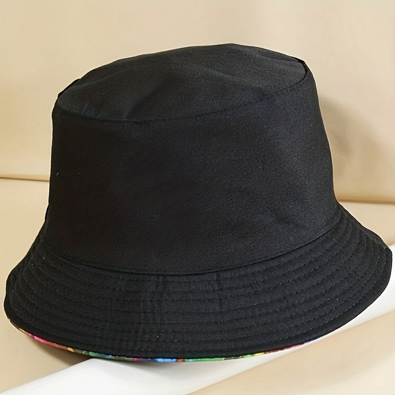 Tie Dye Reversible Bucket Hat Hip Hop Unisex Sunshade Fisherman Cap