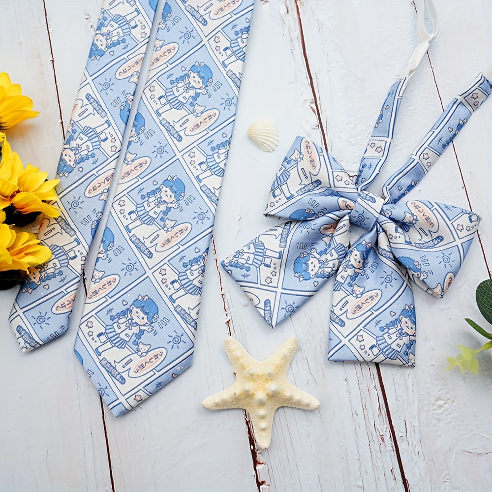 1200 Needles Knitted Japanese Cartoon Characters Tie
