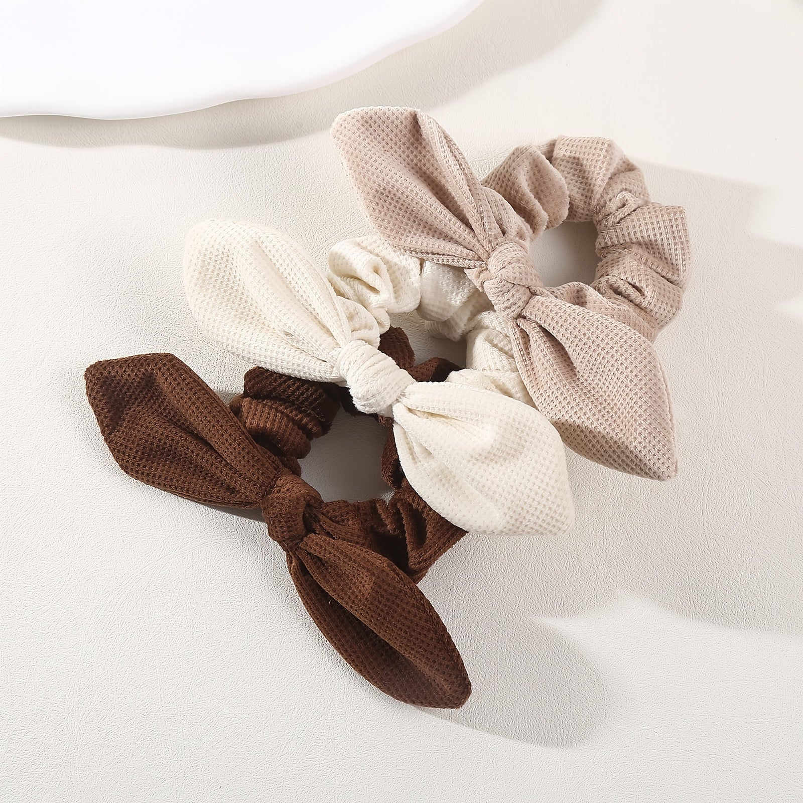 3PCS Waffle Knotted Rabbit Ears Headband Hair Accessories