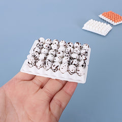 36pcs Simulation Egg Set with Egg Tray Small Statue Ornaments DIY Model Prop