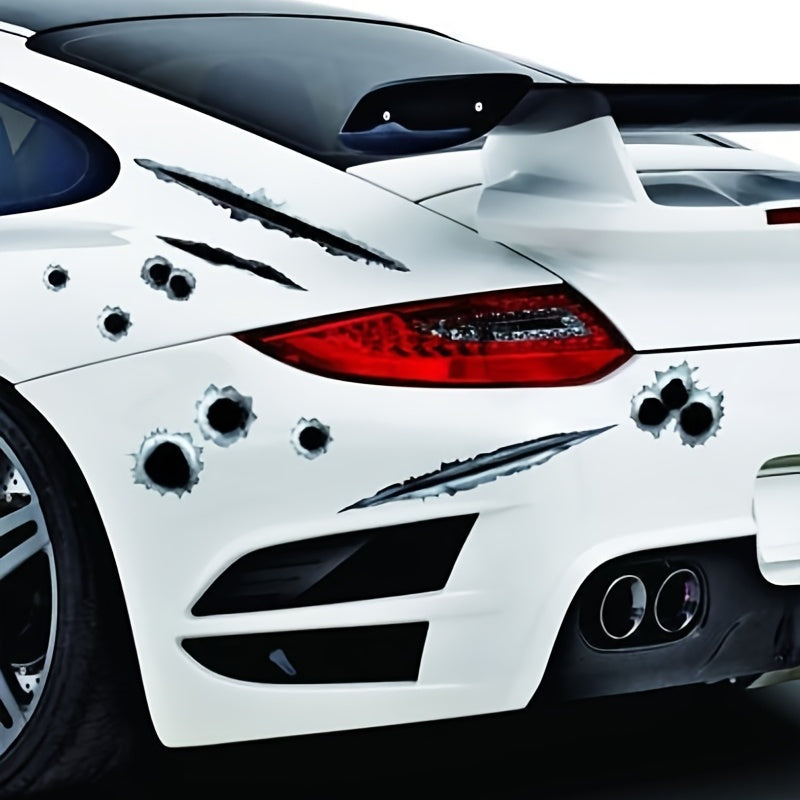3D Simulation Bullet Hole Car Sticker Set