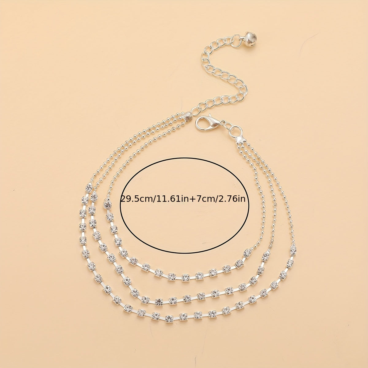 Three Layer Multilayer Chain Anklet For Women Bead Chain