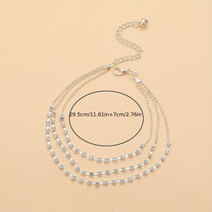 Three Layer Multilayer Chain Anklet For Women Bead Chain