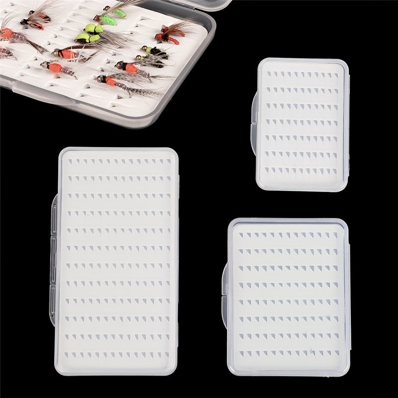 168pcs Fly Hook Box Waterproof Fishing Accessory S M L