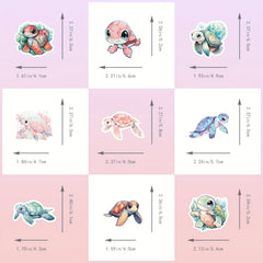 50pcs Sea Turtle Stickers Eye Animal Sea Turtle Waterproof Vinyl Stickers