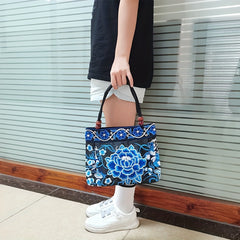 Flower Embroidered Ethnic Bag Casual Handbag For Women