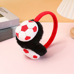Cartoon Style Soccer Ball Earmuffs for Winter Warmth