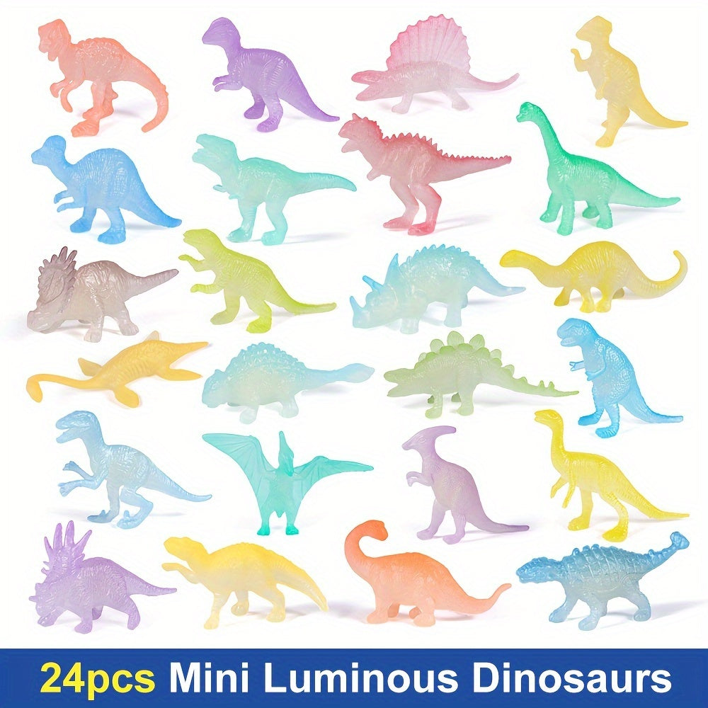 Glow In Dark Mini Dinosaur Party Favors Supplies Cupcake Toppers