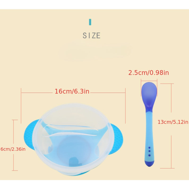 Baby Suction Cup Bowl Set with Temperature Spoon