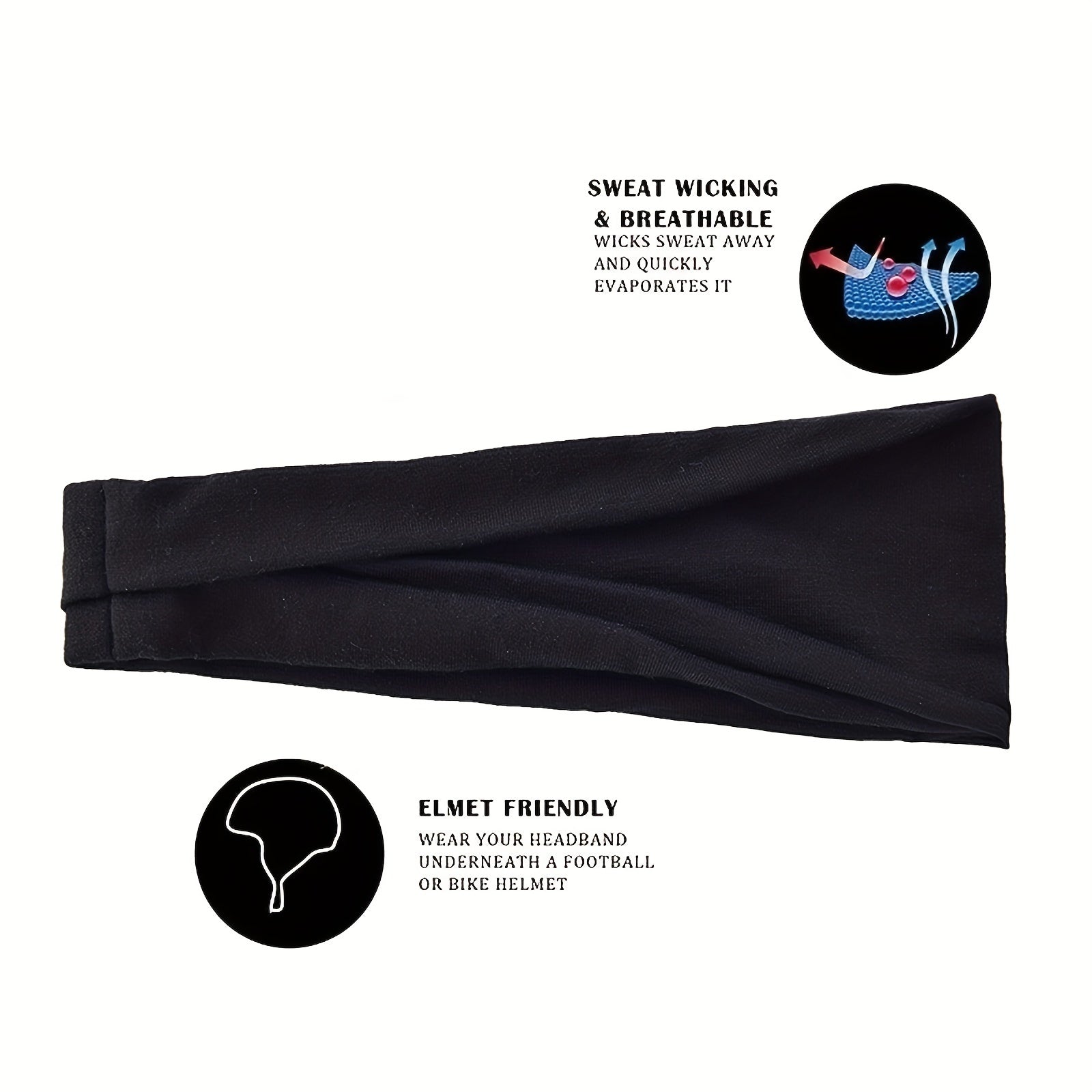 Elastic Sweat Absorbing Bandana for Workout Yoga Tennis