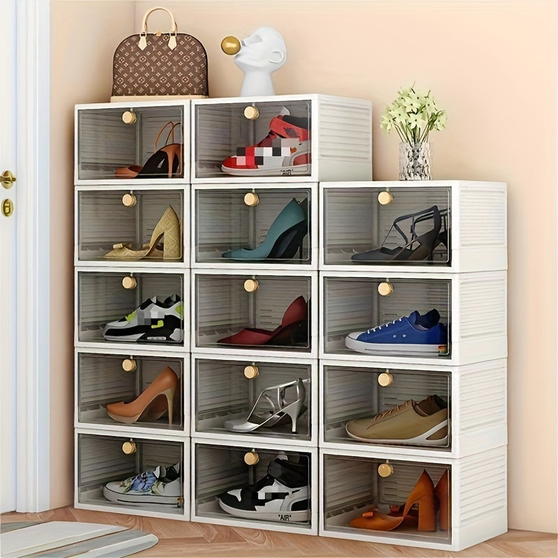 Transparent Plastic Shoe Box Folding Storage Display