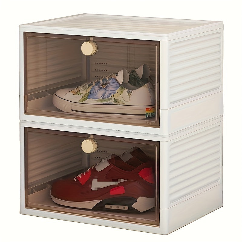 Transparent Plastic Shoe Box Folding Storage Display